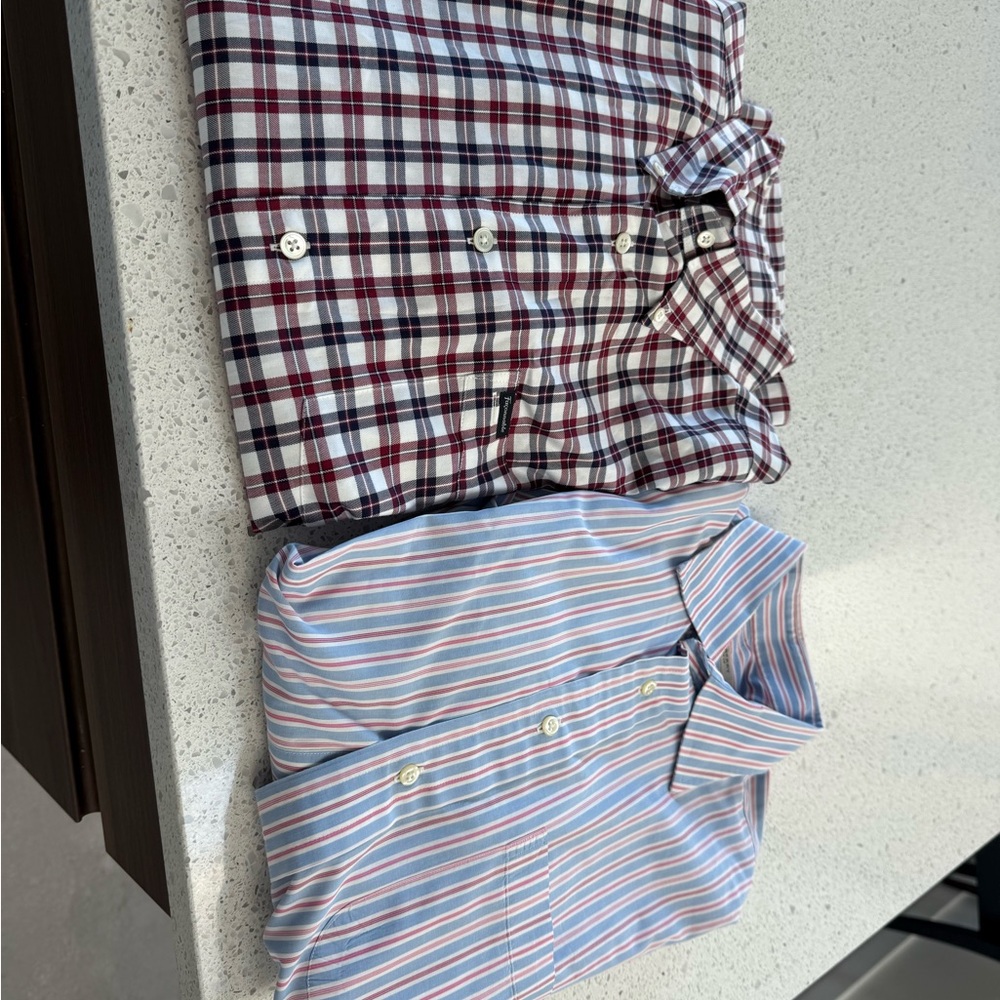 Faconnable Red Checkered and Burberry London Men’s Shirts